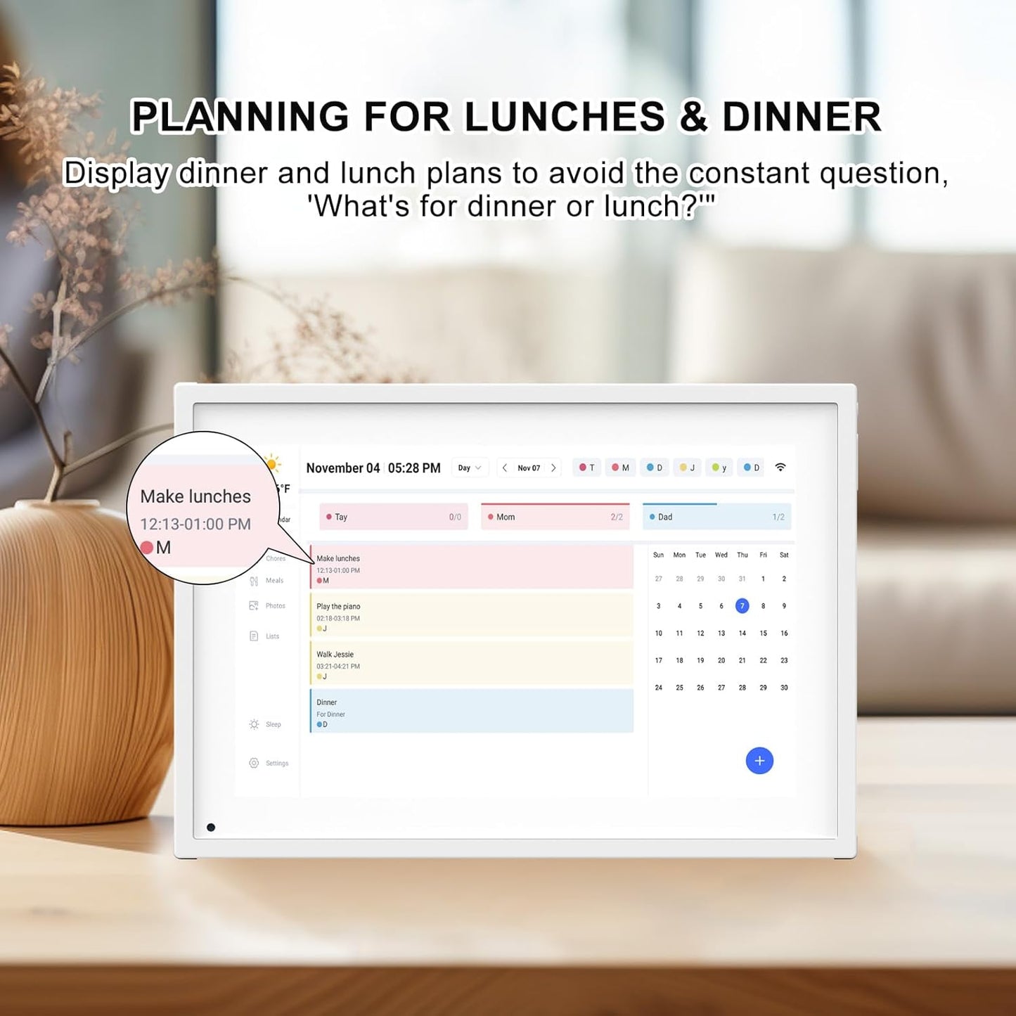 10.1 Inch Smart Digital Calendar Planner & Chore Chart