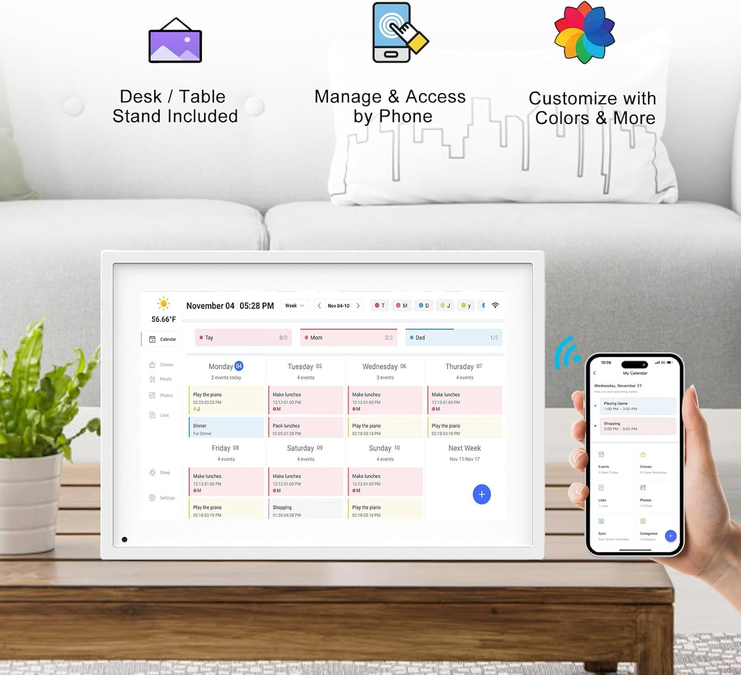10.1 Inch Smart Digital Calendar Planner & Chore Chart