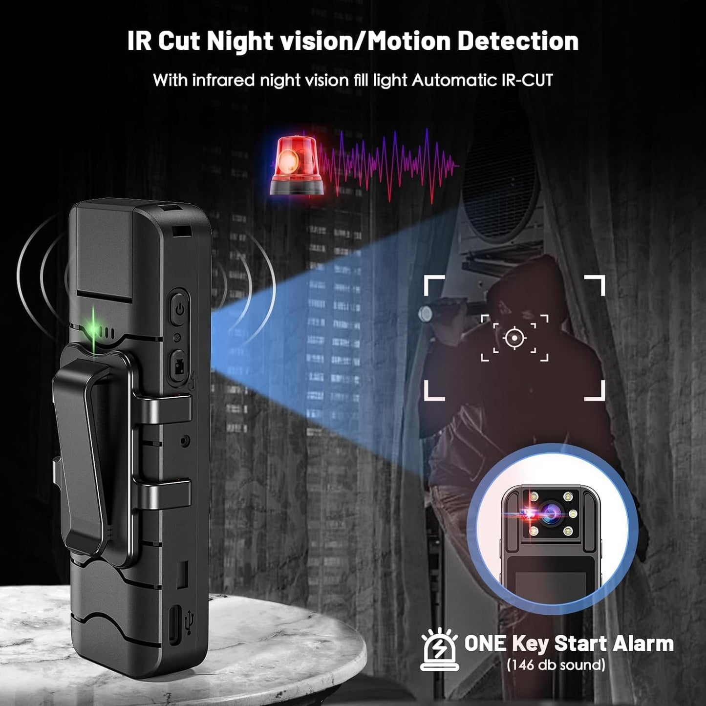 Body Camera with Audio and Video Recording