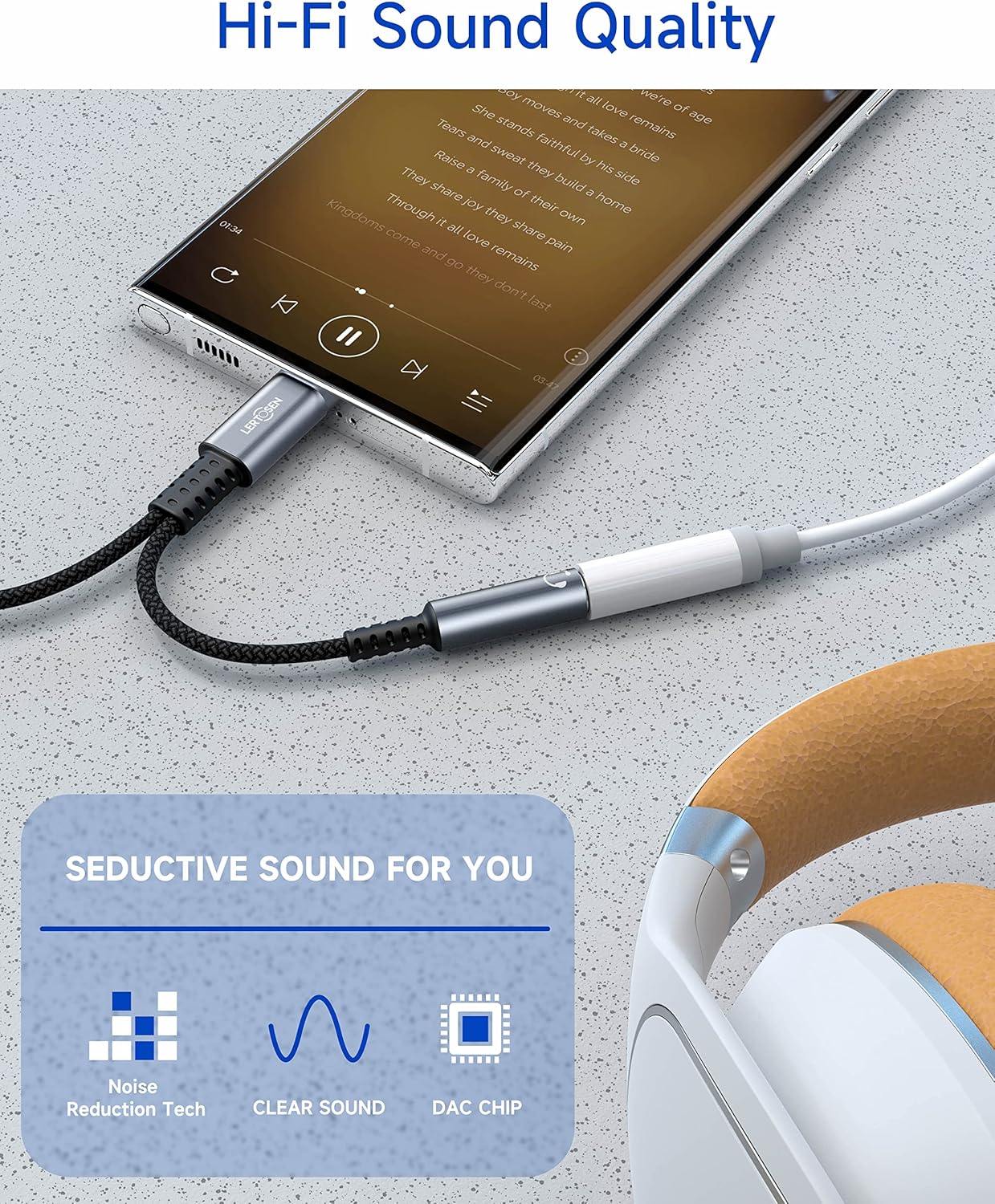 USB C to 3.5Mm Headphone and Charger Adapter