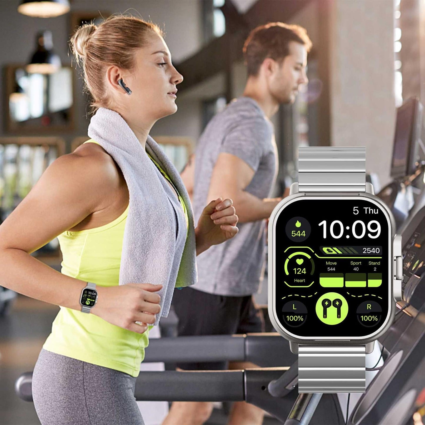 2-in-1 Sports Smartwatch with Bluetooth Headset