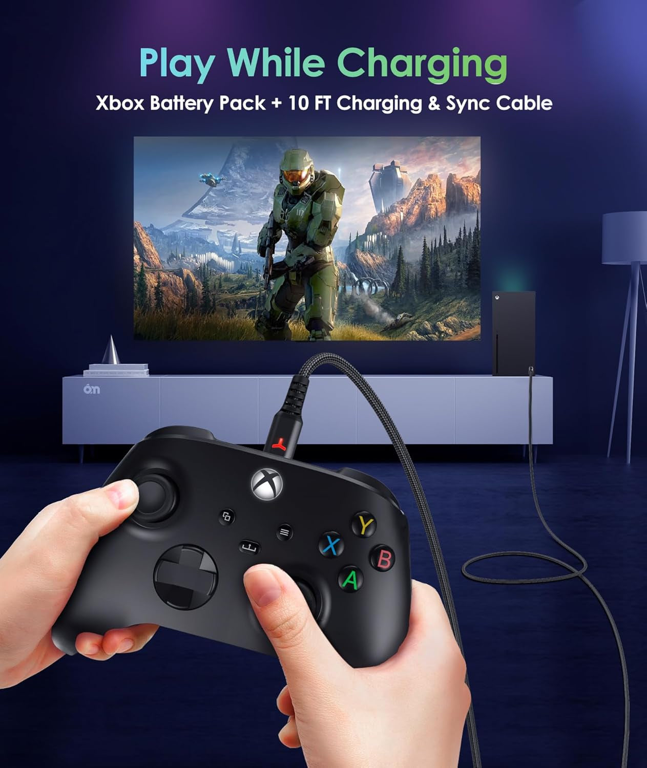 Xbox Controller Rechargeable Battery Kit with USB Cable