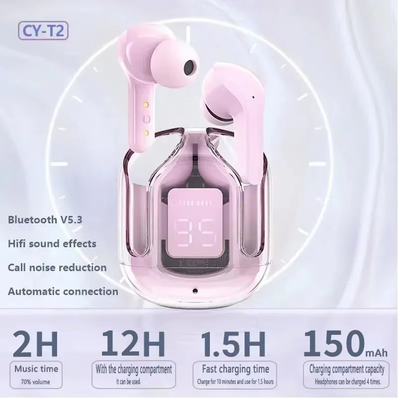 Wireless Bluetooth Earphone Transparent HIFI Headphones