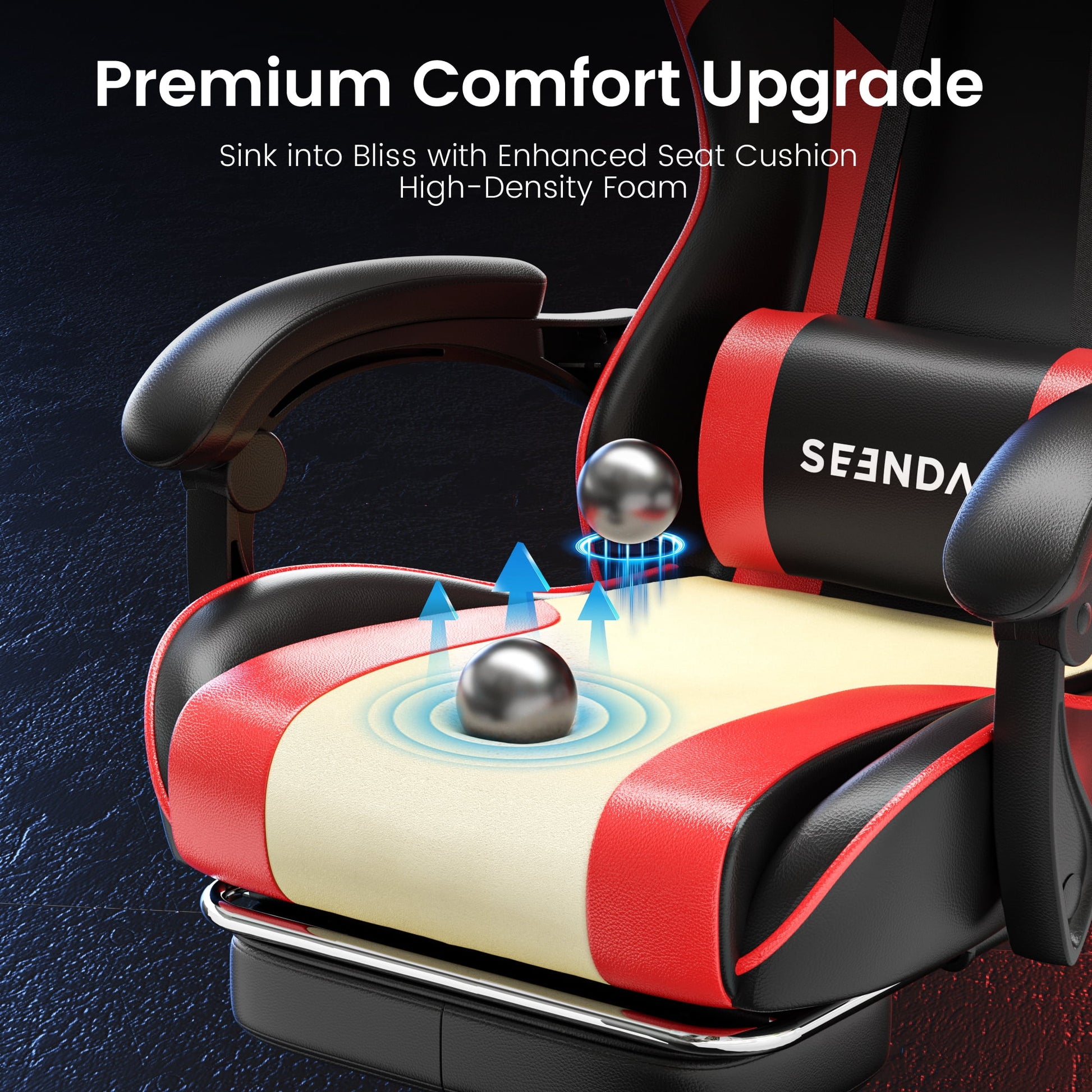 Ergonomic Gaming Chair with Footrest