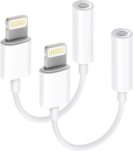 2 Pack Lightning to 3.5 Mm Headphone Jack Adapter