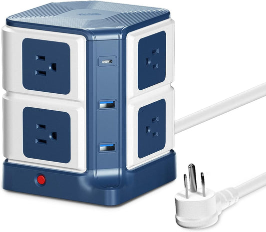 8-Outlet Power Tower with USB C
