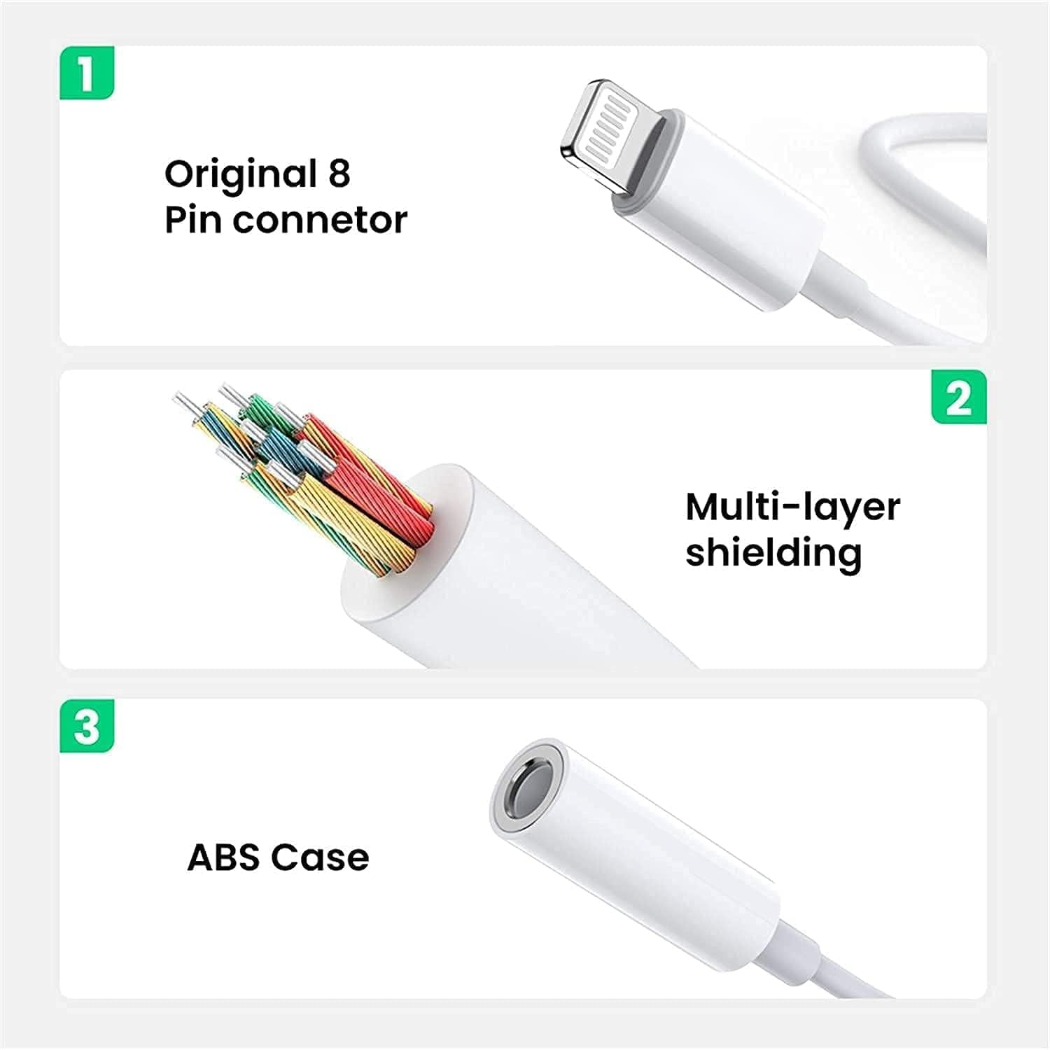 2 Pack Lightning to 3.5 Mm Headphone Jack Adapter