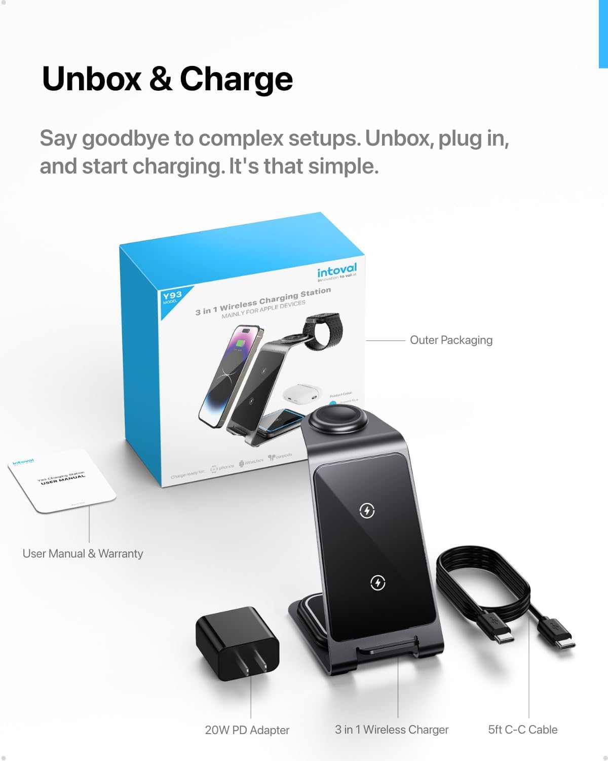 3 in 1 Wireless Charging Station for Iphone