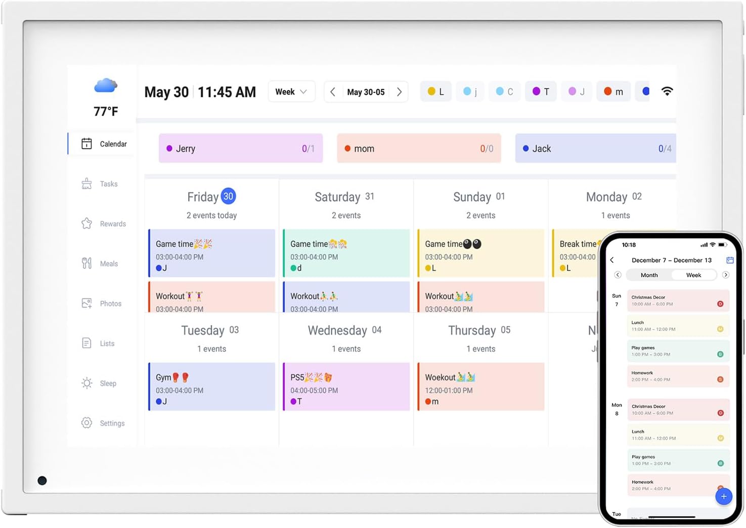 10.1 Inch Smart Digital Calendar Planner & Chore Chart