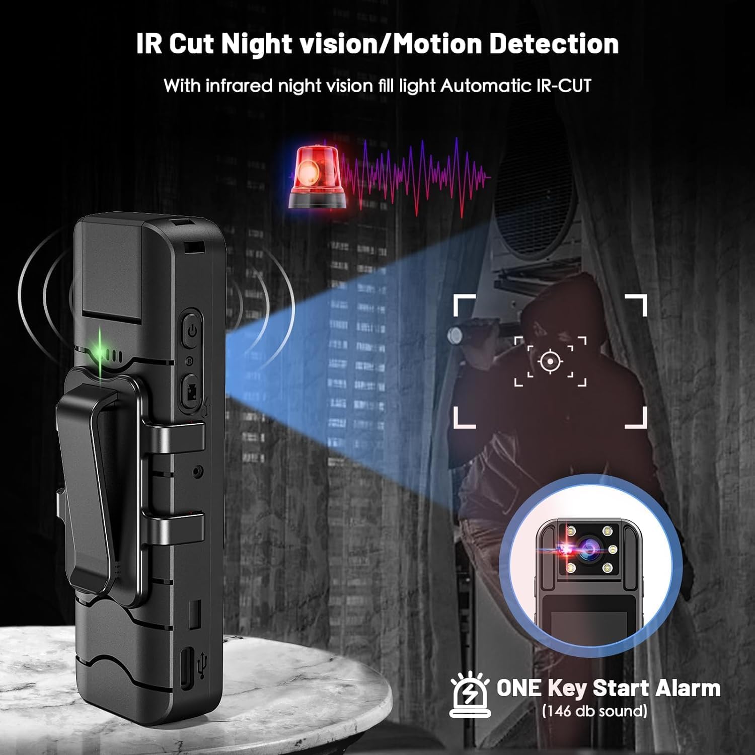 Body Camera with Audio and Video Recording