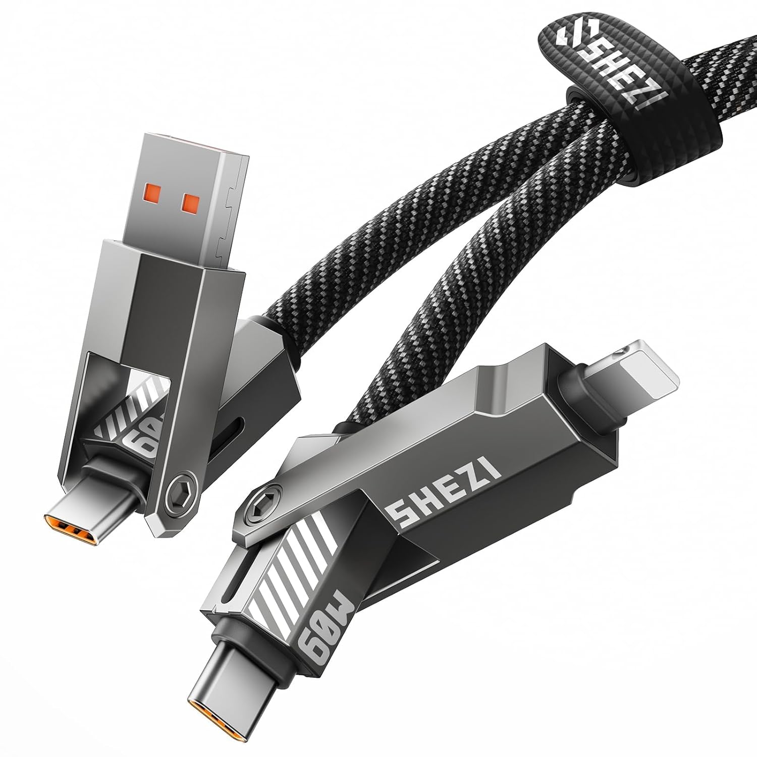 4 in 1 USB C Cable 60W 5FT Compatible with Lightning Cable