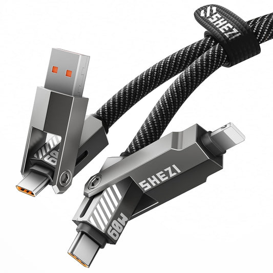 4 in 1 USB C Cable 60W 5FT Compatible with Lightning Cable
