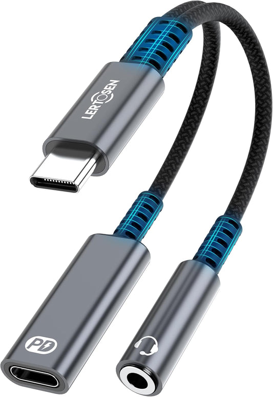 USB C to 3.5Mm Headphone and Charger Adapter