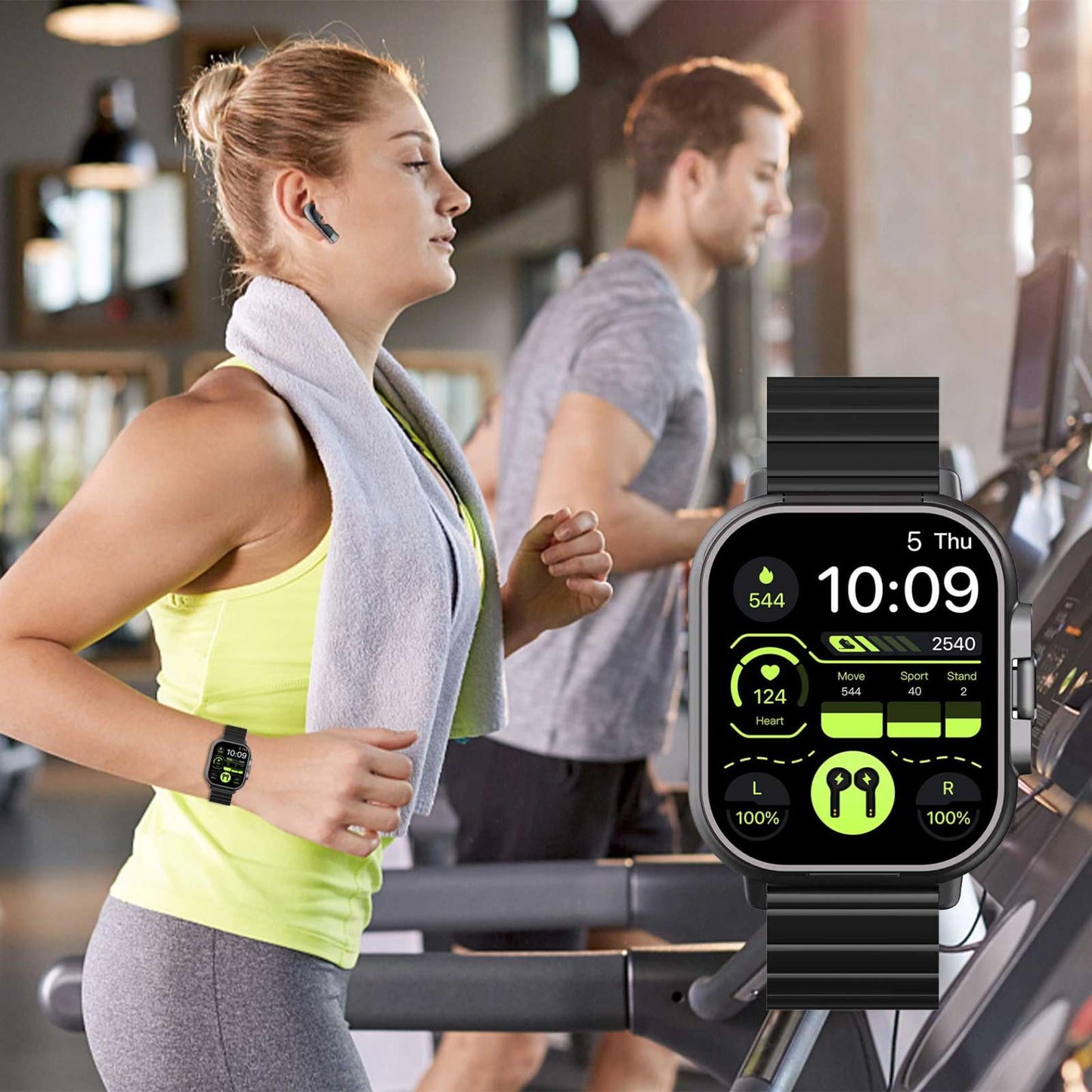 2-in-1 Sports Smartwatch with Bluetooth Headset
