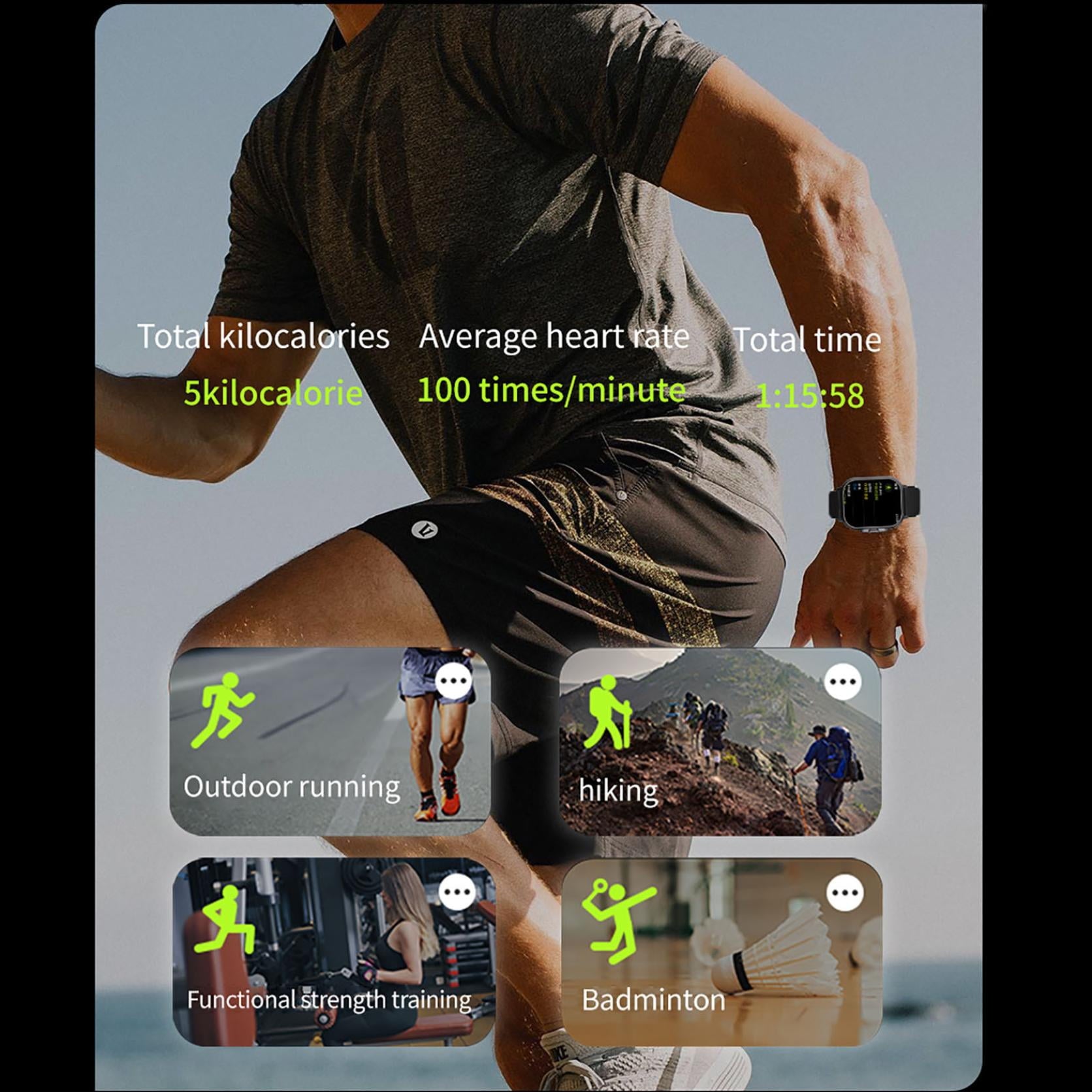 2-in-1 Sports Smartwatch with Bluetooth Headset