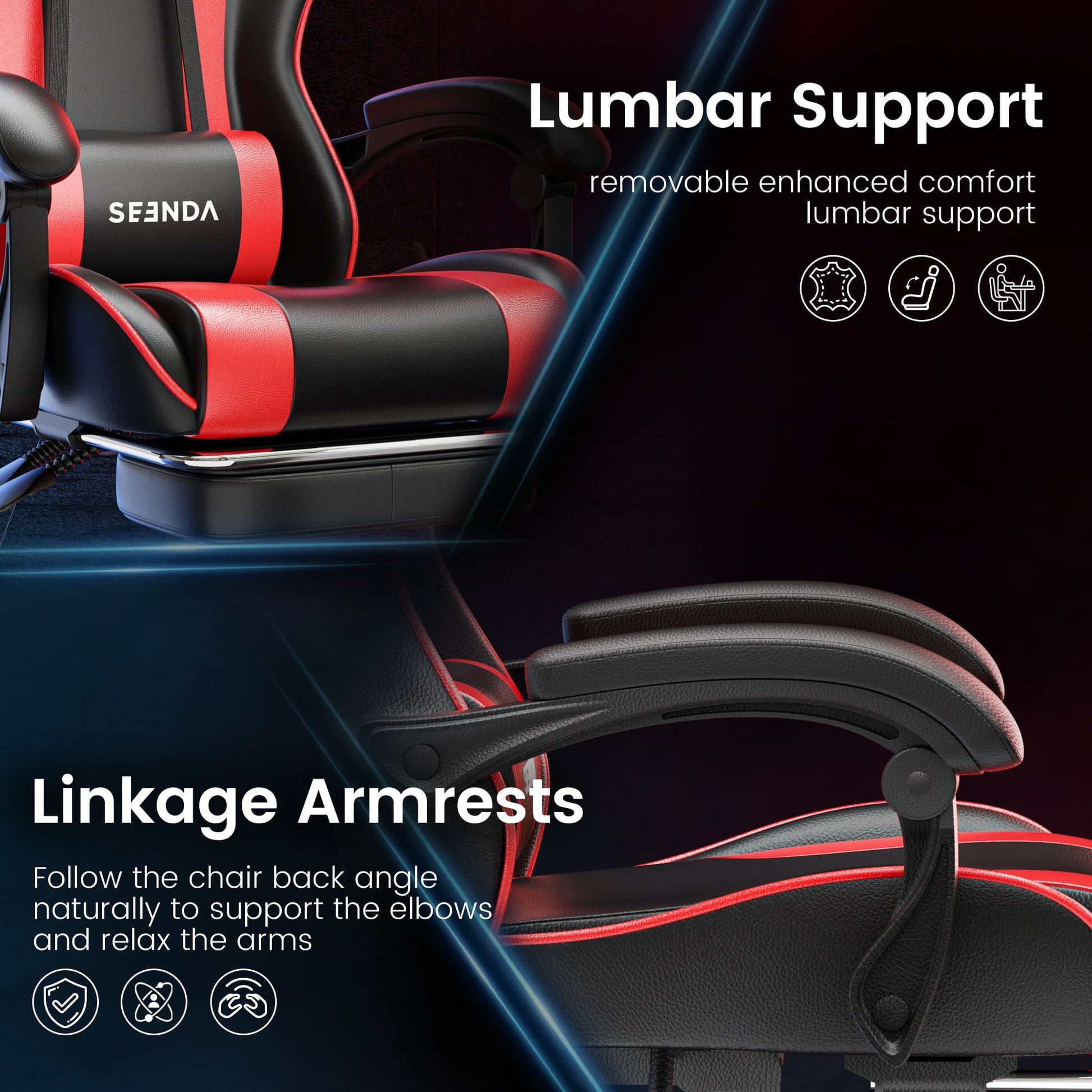 Ergonomic Gaming Chair with Footrest
