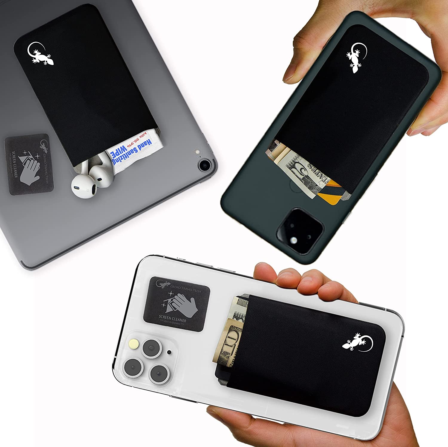 Gecko Stick-On Phone Wallet – Adhesive Card & Cash Holder